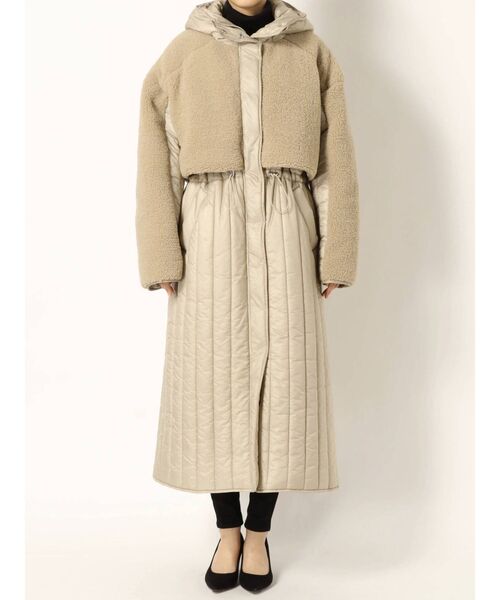 MURUA（ムルーア）の「キルトドッキングボアコート（ダウンジャケット/コート・レディース・ブラック/ベージュ/モカ・FREE）」の16枚目の写真