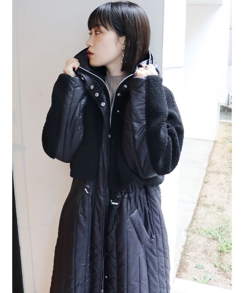 MURUA（ムルーア）の「キルトドッキングボアコート（ダウンジャケット/コート・レディース・ブラック/ベージュ/モカ・FREE）」の14枚目の写真