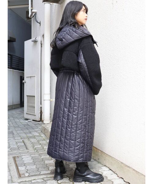 MURUA（ムルーア）の「キルトドッキングボアコート（ダウンジャケット/コート・レディース・ブラック/ベージュ/モカ・FREE）」の20枚目の写真