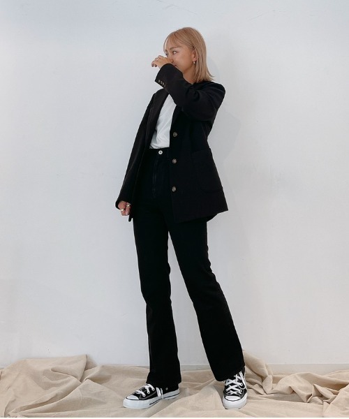 Vicente（ヴィセンテ）の「Classic tailored jacket（テーラードジャケット・レディース・ブラック/ベージュ・FREE）」の7枚目の写真