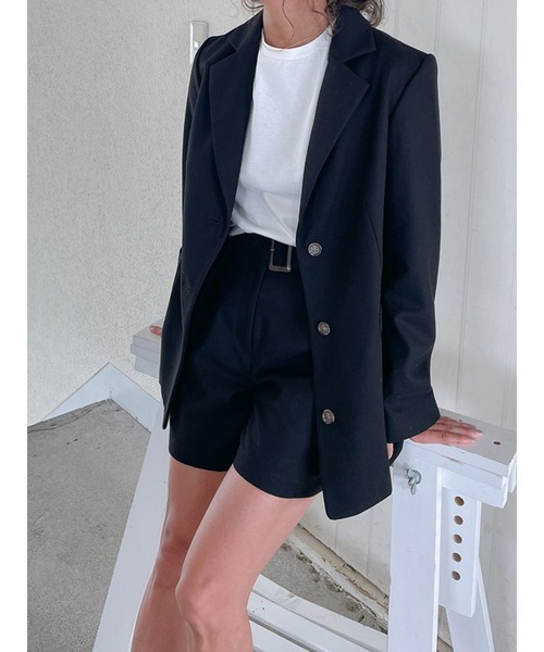 Vicente（ヴィセンテ）の「Classic tailored jacket（テーラードジャケット・レディース・ブラック/ベージュ・FREE）」の4枚目の写真