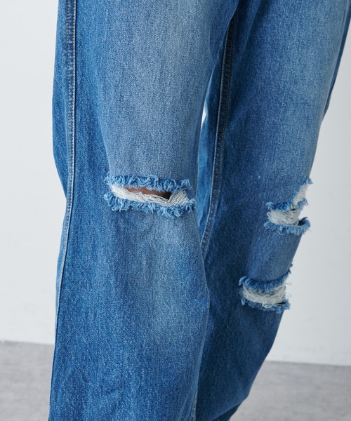 DISCOAT（ディスコート）の「クラッシュデニムフレア風パンツ（デニムパンツ・メンズ・ブラック/ネイビー・LARGE/MEDIUM）」の15枚目の写真