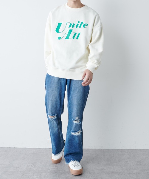 DISCOAT（ディスコート）の「クラッシュデニムフレア風パンツ（デニムパンツ・メンズ・ブラック/ネイビー・LARGE/MEDIUM）」の14枚目の写真