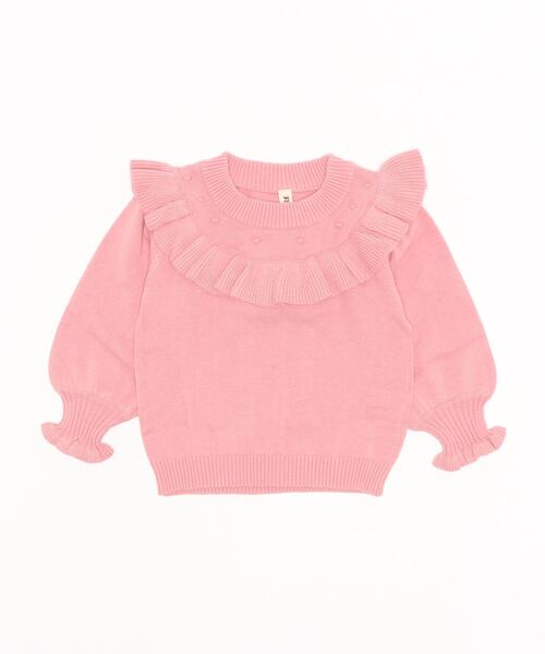 nino(ニノ)の「フリルヨークニット#綿100%(ニット/セーター・キッズ・その他/ホワイト/ブラック・90cm/110cm/100cm/120cm)」の2枚目の写真