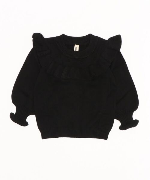 nino(ニノ)の「フリルヨークニット#綿100%(ニット/セーター・キッズ・その他/ホワイト/ブラック・90cm/110cm/100cm/120cm)」の3枚目の写真