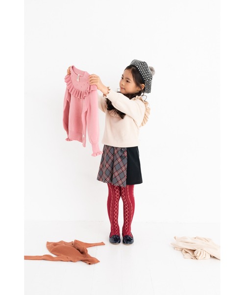 nino(ニノ)の「フリルヨークニット#綿100%(ニット/セーター・キッズ・その他/ホワイト/ブラック・90cm/110cm/100cm/120cm)」の5枚目の写真