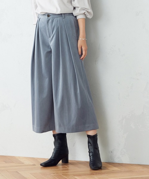 COMME CA ISM(コムサイズム)の「ジャージー コーデュロイ ワイドパンツ(その他パンツ・レディース・グレイッシュベージュ/チャコール/サックスブルー/ブラウン/ブラック・SMALL/MEDIUM/LARGE)」の5枚目の写真