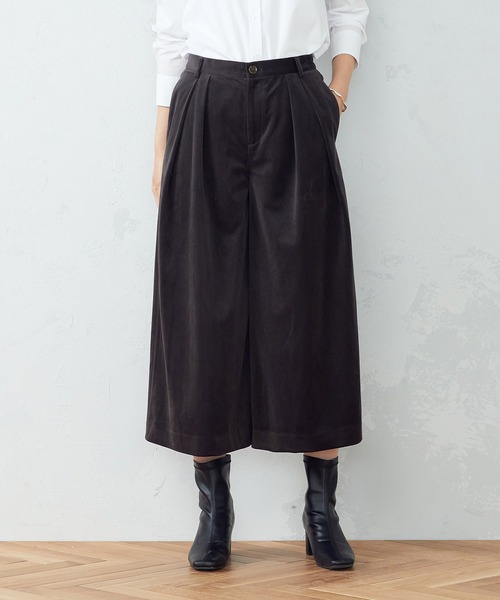 COMME CA ISM(コムサイズム)の「ジャージー コーデュロイ ワイドパンツ(その他パンツ・レディース・グレイッシュベージュ/チャコール/サックスブルー/ブラウン/ブラック・SMALL/MEDIUM/LARGE)」の3枚目の写真