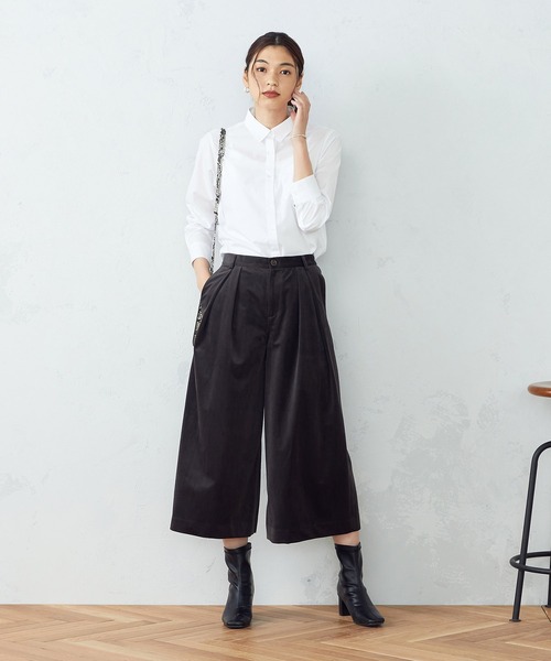 COMME CA ISM(コムサイズム)の「ジャージー コーデュロイ ワイドパンツ(その他パンツ・レディース・グレイッシュベージュ/チャコール/サックスブルー/ブラウン/ブラック・SMALL/MEDIUM/LARGE)」の14枚目の写真