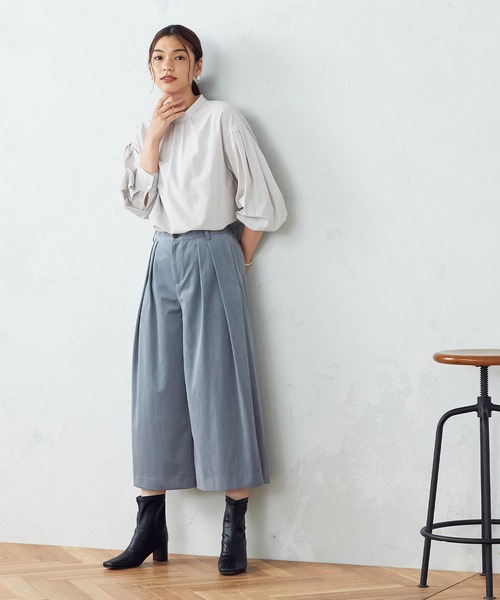COMME CA ISM(コムサイズム)の「ジャージー コーデュロイ ワイドパンツ(その他パンツ・レディース・グレイッシュベージュ/チャコール/サックスブルー/ブラウン/ブラック・SMALL/MEDIUM/LARGE)」の6枚目の写真