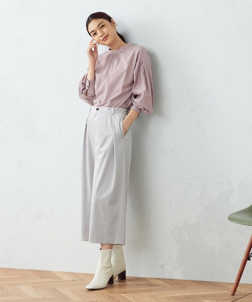 COMME CA ISM(コムサイズム)の「ジャージー コーデュロイ ワイドパンツ(その他パンツ・レディース・グレイッシュベージュ/チャコール/サックスブルー/ブラウン/ブラック・SMALL/MEDIUM/LARGE)」の10枚目の写真