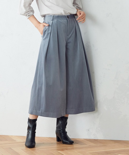 COMME CA ISM(コムサイズム)の「ジャージー コーデュロイ ワイドパンツ(その他パンツ・レディース・グレイッシュベージュ/チャコール/サックスブルー/ブラウン/ブラック・SMALL/MEDIUM/LARGE)」の16枚目の写真
