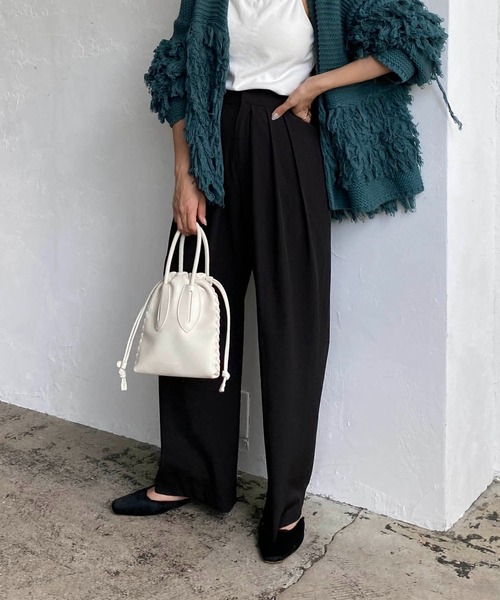 CAPRICIEUX LE'MAGE(カプリシューレマージュ)の「3タックワイドパンツ(その他パンツ・レディース・ブラック/ブルー・36/38)」の10枚目の写真