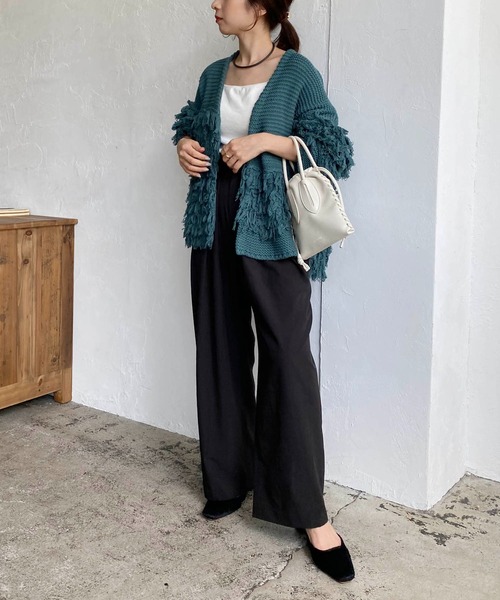 CAPRICIEUX LE'MAGE(カプリシューレマージュ)の「3タックワイドパンツ(その他パンツ・レディース・ブラック/ブルー・36/38)」の13枚目の写真