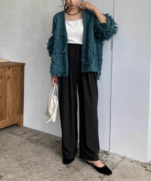 CAPRICIEUX LE'MAGE(カプリシューレマージュ)の「3タックワイドパンツ(その他パンツ・レディース・ブラック/ブルー・36/38)」の16枚目の写真