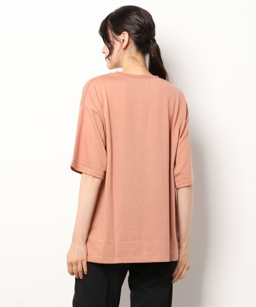 ehka sopo（エヘカソポ）の「6分袖フォトプリントTシャツ（Tシャツ/カットソー・レディース・オフホワイト/オレンジ/グリーン/チャコール・ﾌﾘ-）」の5枚目の写真