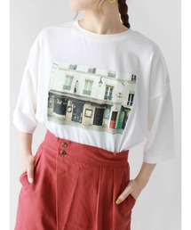 ehka sopo | 6分袖フォトプリントTシャツ(Tシャツ/カットソー)