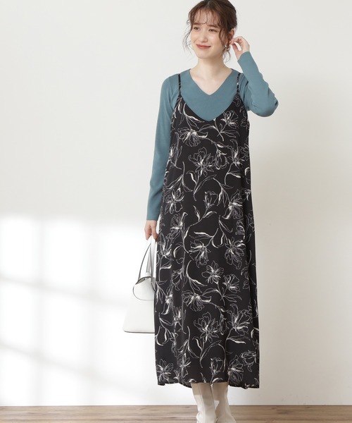 N.（N. Natural Beauty Basic）（エヌエヌナチュラルビューティーベーシック）の「◆バックリボンキャミワンピース（ワンピース・レディース・グレー/カーキ/ブラック系その他・MEDIUM）」の2枚目の写真