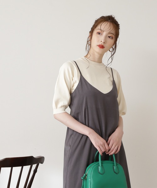 N.（N. Natural Beauty Basic）（エヌエヌナチュラルビューティーベーシック）の「◆バックリボンキャミワンピース（ワンピース・レディース・グレー/カーキ/ブラック系その他・MEDIUM）」の7枚目の写真