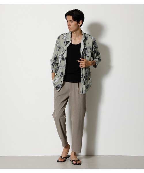 AZUL by moussy（アズールバイマウジー）の「LINEN BLEND ALOHA SHIRT/リネンブレンドアロハシャツ（シャツ/ブラウス・メンズ・ブラック系その他/ホワイト系その他/グリーン系その他2・SMALL/LARGE/MEDIUM）」の15枚目の写真