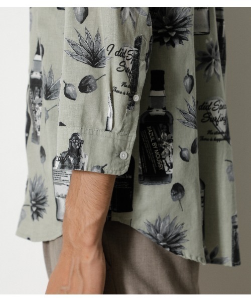 AZUL by moussy（アズールバイマウジー）の「LINEN BLEND ALOHA SHIRT/リネンブレンドアロハシャツ（シャツ/ブラウス・メンズ・ブラック系その他/ホワイト系その他/グリーン系その他2・SMALL/LARGE/MEDIUM）」の21枚目の写真