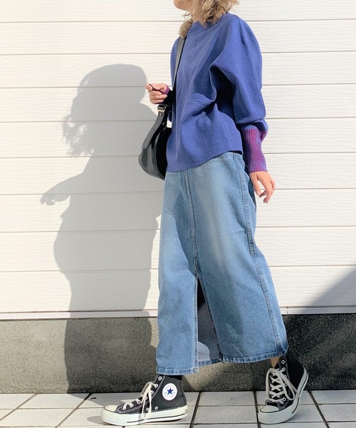 Q（キュー）の「切替ドルマンニット（ニット/セーター・レディース・ライトグレー/ネイビー/チェリーピンク/ブルー/ペールイエロー/アイボリー/セージグリーン/ホワイト・MEDIUM）」の22枚目の写真