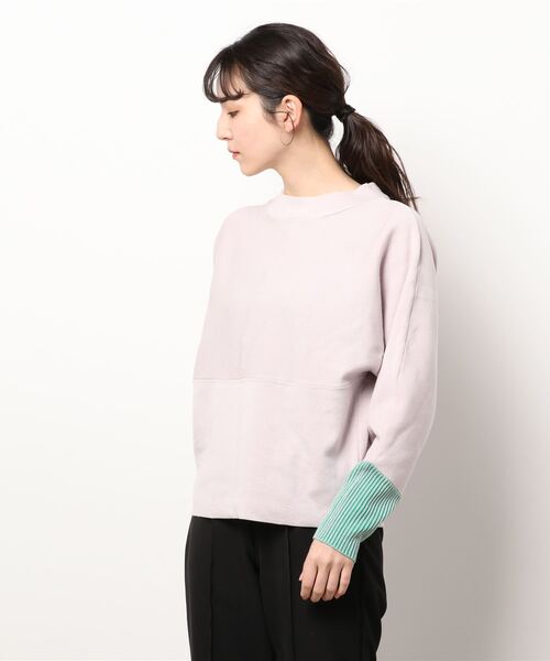 Q（キュー）の「切替ドルマンニット（ニット/セーター・レディース・ライトグレー/ネイビー/チェリーピンク/ブルー/ペールイエロー/アイボリー/セージグリーン/ホワイト・MEDIUM）」の12枚目の写真