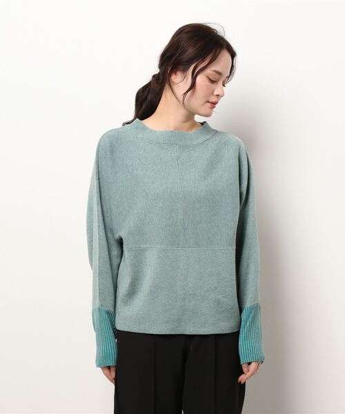 Q（キュー）の「切替ドルマンニット（ニット/セーター・レディース・ライトグレー/ネイビー/チェリーピンク/ブルー/ペールイエロー/アイボリー/セージグリーン/ホワイト・MEDIUM）」の16枚目の写真