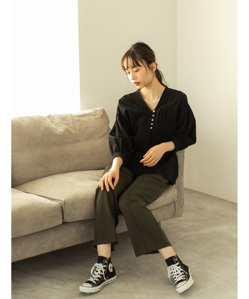 fifth(フィフス)の「ポンチセンタープレスパンツ(その他パンツ・レディース・ブラック/グリーン・MEDIUM)」の13枚目の写真