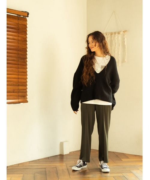 fifth(フィフス)の「ポンチセンタープレスパンツ(その他パンツ・レディース・ブラック/グリーン・MEDIUM)」の16枚目の写真