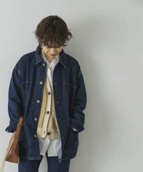 URBAN RESEARCH（アーバンリサーチ）の「デニムカバーオール（カバーオール・レディース・アイボリー/インディゴブルー・FREE）」の2枚目の写真