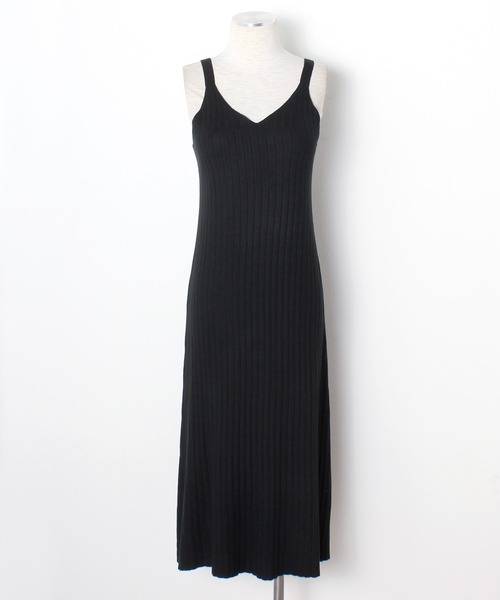 Primazel（プリマゼル）の「マキシ丈ノースリーブニットワンピース（ワンピース・レディース・ブラック/ベージュ/ブラウン・M）」の4枚目の写真