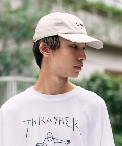 LONELY/論理（ロンリー）の「LONELY(論理)/ロンリー COTTON DAMAGED CLASSIC LOGO CAP ロゴ刺繍 キャップ（キャップ・メンズ・ベージュ/ブラック・FREE）」の20枚目の写真