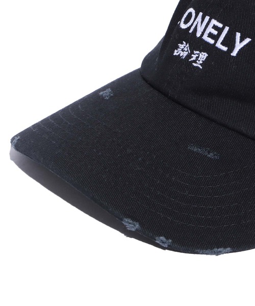 LONELY/論理（ロンリー）の「LONELY(論理)/ロンリー COTTON DAMAGED CLASSIC LOGO CAP ロゴ刺繍 キャップ（キャップ・メンズ・ベージュ/ブラック・FREE）」の9枚目の写真