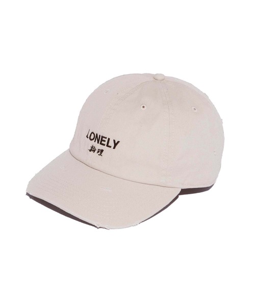 LONELY/論理（ロンリー）の「LONELY(論理)/ロンリー COTTON DAMAGED CLASSIC LOGO CAP ロゴ刺繍 キャップ（キャップ・メンズ・ベージュ/ブラック・FREE）」の14枚目の写真