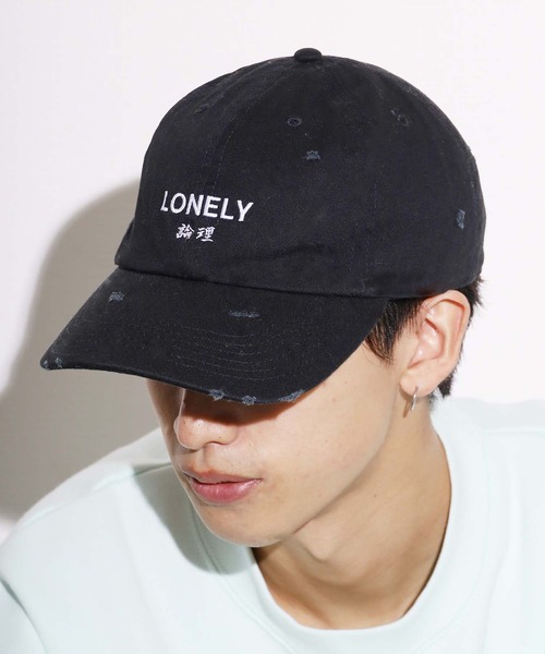 LONELY/論理（ロンリー）の「LONELY(論理)/ロンリー COTTON DAMAGED CLASSIC LOGO CAP ロゴ刺繍 キャップ（キャップ・メンズ・ベージュ/ブラック・FREE）」の16枚目の写真