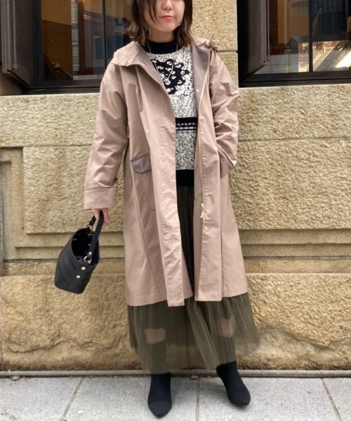 Chez toi(シェトワ)の「バイカラーモッズコート(モッズコート・レディース・ブラック/ベージュ/キャメル・FREE)」の10枚目の写真