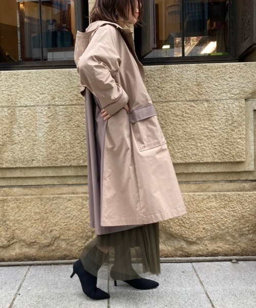 Chez toi(シェトワ)の「バイカラーモッズコート(モッズコート・レディース・ブラック/ベージュ/キャメル・FREE)」の11枚目の写真