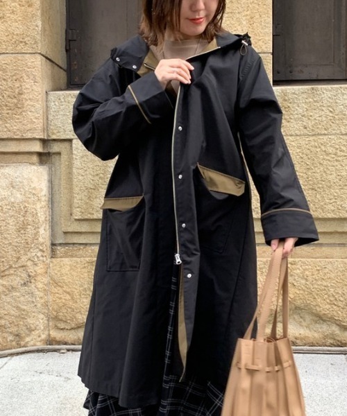 Chez toi(シェトワ)の「バイカラーモッズコート(モッズコート・レディース・ブラック/ベージュ/キャメル・FREE)」の22枚目の写真