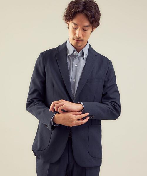 WORK TRIP OUTFITS GREEN LABEL RELAXING（ワークトリップアウトフィッツグリーンレーベル リラクシング）の「WTO A+ PEピンヘッド MODERN ジャケット -ウォッシャブル・ストレッチ・防シワ- ＊＊（テーラードジャケット・メンズ・ネイビー/グレー・XS/42/S/44/XL/50/L/48/M/46）」の5枚目の写真