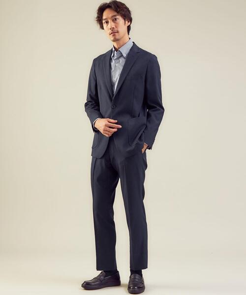 WORK TRIP OUTFITS GREEN LABEL RELAXING（ワークトリップアウトフィッツグリーンレーベル リラクシング）の「WTO A+ PEピンヘッド MODERN ジャケット -ウォッシャブル・ストレッチ・防シワ- ＊＊（テーラードジャケット・メンズ・ネイビー/グレー・XS/42/S/44/XL/50/L/48/M/46）」の9枚目の写真