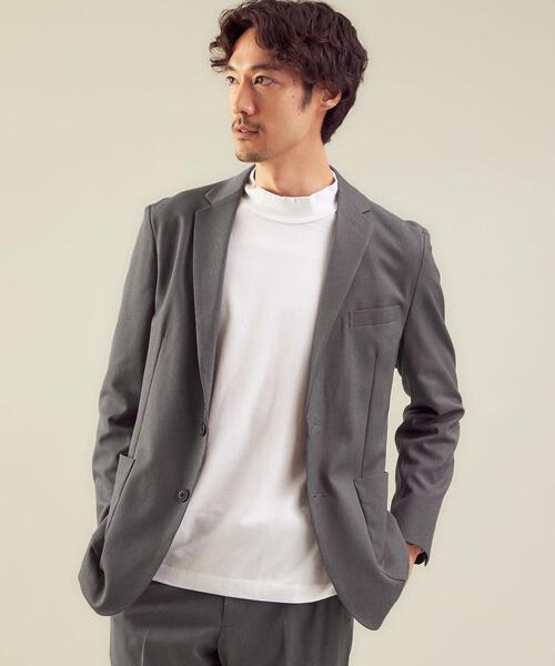 WORK TRIP OUTFITS GREEN LABEL RELAXING（ワークトリップアウトフィッツグリーンレーベル リラクシング）の「WTO A+ PEピンヘッド MODERN ジャケット -ウォッシャブル・ストレッチ・防シワ- ＊＊（テーラードジャケット・メンズ・ネイビー/グレー・XS/42/S/44/XL/50/L/48/M/46）」の2枚目の写真