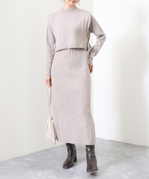 archives | サイドリボンベスト＋ランダムリブニットワンピース(ワンピース)