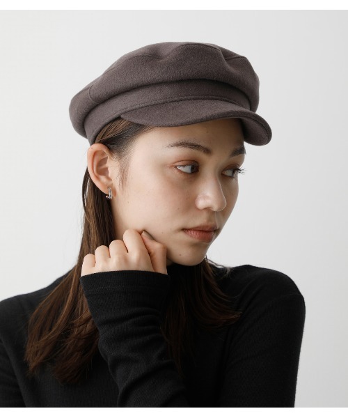 AZUL by moussy（アズールバイマウジー）の「FABRIC CONTRAST CASQUETTE/ファブリックコントラストキャスケット（キャスケット・レディース・チャコールグレー/ベージュ/ブラック・FREE）」の3枚目の写真