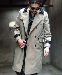 RATTLE TRAP | 【ライナー着脱可能】襟レザー切り替えトレンチコート(トレンチコート)