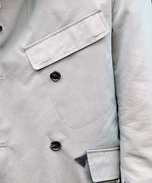 RATTLE TRAP（ラトルトラップ）の「【ライナー着脱可能】襟レザー切り替えトレンチコート（トレンチコート・メンズ・カーキ・S/M/L）」の3枚目の写真