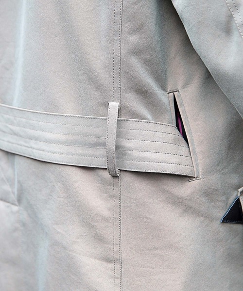 RATTLE TRAP（ラトルトラップ）の「【ライナー着脱可能】襟レザー切り替えトレンチコート（トレンチコート・メンズ・カーキ・S/M/L）」の9枚目の写真