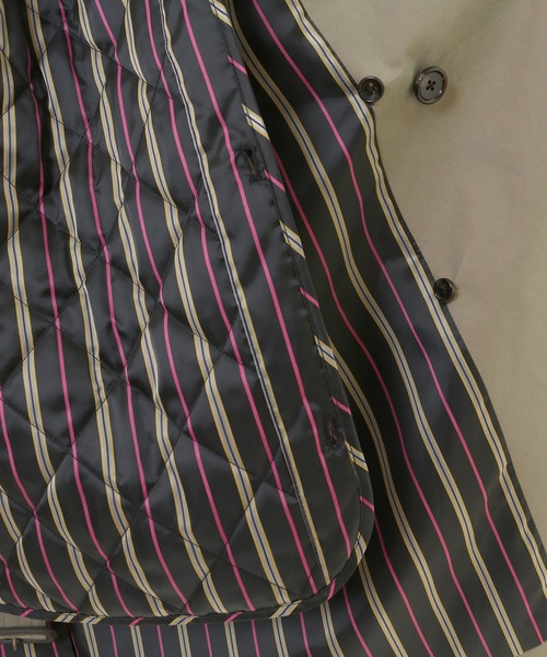 RATTLE TRAP（ラトルトラップ）の「【ライナー着脱可能】襟レザー切り替えトレンチコート（トレンチコート・メンズ・カーキ・S/M/L）」の22枚目の写真