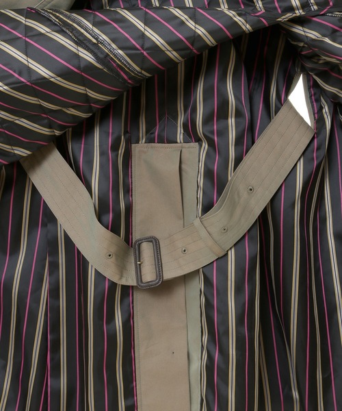 RATTLE TRAP（ラトルトラップ）の「【ライナー着脱可能】襟レザー切り替えトレンチコート（トレンチコート・メンズ・カーキ・S/M/L）」の6枚目の写真