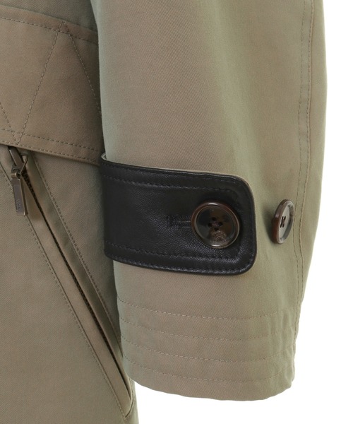 RATTLE TRAP（ラトルトラップ）の「【ライナー着脱可能】襟レザー切り替えトレンチコート（トレンチコート・メンズ・カーキ・S/M/L）」の17枚目の写真